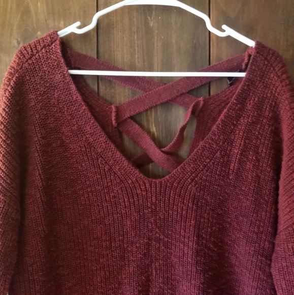 High low batwing dolman open back sweater small - Picture 4 of 7